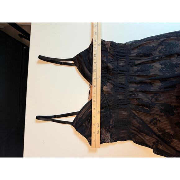 Vintage 90s Nessary Objects Womens Midi Dress Size M Babydoll Lace Fairy Goth - Picture 10 of 11